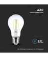 E27 6W LED filamentlampa - A60, klart glas, 600lm, 3000K