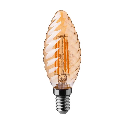 E14 4W LED filament kronljus - Twist, bärnstensglas, 2200K, 350lm