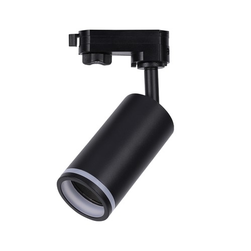 GU10 1-fas skenspot - Svart, aluminium, 360° justerbar, utan ljuskälla, IP20 inomhus