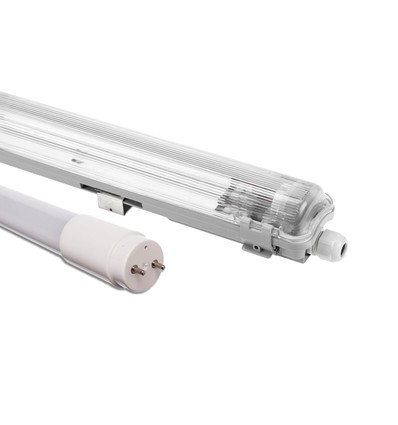 60cm 9W Limea T8 LED enkelarmatur - IP65 vattentät, inkl. 1x LED-lysör
