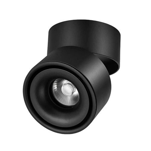 10W dimbar RA98 LED-takspotlight - Svart, justerbar, för utanpåliggande montage