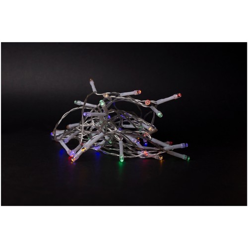 Outlet: 4 meter utomhus LED juleljusslinga - Batteri, IP44, timer, 48 LED, multicolor