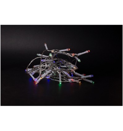 Outlet: 4 meter utomhus LED juleljusslinga - Batteri, IP44, timer, 48 LED, multicolor