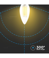 E14 4W dimbar LED-kronljuslampa - Filament, varmvit