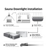 Strömförsörjning till bastu downlight - 18W, 6 utgångar, 24V, 135cm kabel