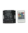 RGB LED controller med 20-knappars RF fjärrkontroll - 12V/24V, 3 kanaler, IP20, för RGB strips