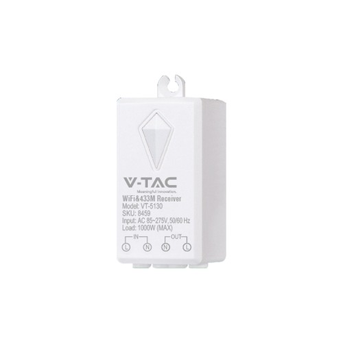 WiFi mottagare för trådlösa brytare, 1000W - Smart Home, kompatibel med Alexa/Google Home, IP20 inomhus