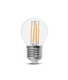 E27 6W LED klotlampa filament - G45, 800lm, 133lm/W, klart glas, 6400K