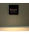 2W LED vägg/trapplampa för inbyggnad - IP65, kvadratisk, svart, 70lm, inne/ute
