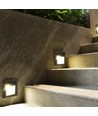 2W LED vägg/trapplampa för inbyggnad - IP65, kvadratisk, svart, 70lm, inne/ute