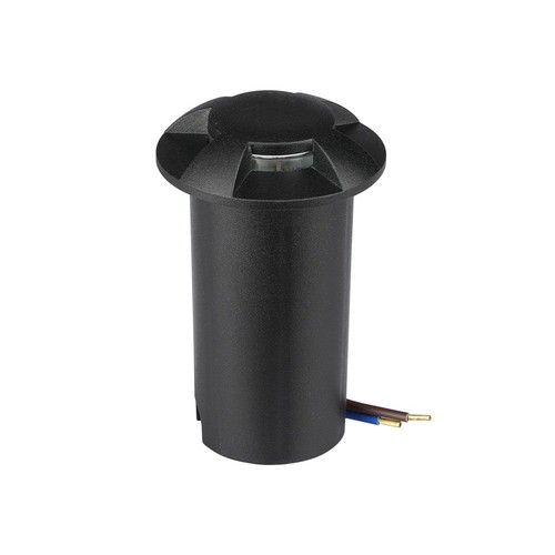 1W LED Markspotlight - Ljus 3000K, Svart.