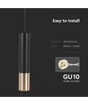 V-Tac GU10 svart/guld pendellampa - Ø6x30cm, GU10
