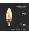 E14 2W LED Art Filament kronljus - Amber glas, 1800K, varmvit, 65lm