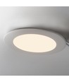 12W Ø17cm LED infällt panel - 6400K, Hål: Ø15,5 cm, Mått: Ø17 cm, vit kant, flicker free