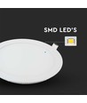 12W Ø17cm LED infällt panel - 6400K, Hål: Ø15,5 cm, Mått: Ø17 cm, vit kant, flicker free