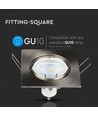GU10 lampa - fyrkantig, satin nickel
