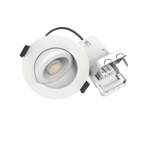 7W Ø8,3cm DimToWarm+CCT infälld spotlight dimbar RA96 - Roterbar, Hål: Ø6,8 cm, Mått: Ø9,3 cm, Vit kant