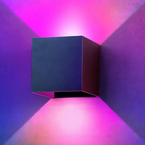 6W CUBIC RGB+CCT vägglampa - IP65, Tuya Smart, svart, fyrkantig, upp/ned, justerbar, inomhus / utomhus, inkl. ljuskälla