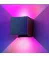 6W CUBIC RGB+CCT vägglampa - IP65, Tuya Smart, svart, fyrkantig, upp/ned, justerbar, inomhus / utomhus, inkl. ljuskälla