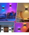 6W CUBIC RGB+CCT vägglampa - IP65, Tuya Smart, svart, fyrkantig, upp/ned, justerbar, inomhus / utomhus, inkl. ljuskälla
