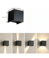 6W CUBIC RGB+CCT vägglampa - IP65, Tuya Smart, svart, fyrkantig, upp/ned, justerbar, inomhus / utomhus, inkl. ljuskälla