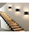6W Vägglampa - IP65, Rund, RGB + CCT Tuya, Svart, Upp/ned, Justerbar, Inne / ute, Inkl. ljuskälla