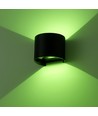 6W Vägglampa, Hue-kompatibel - IP65, Rund, RGB+CCT, Zigbee, svart, upp/ner, justerbar, inne/ute, inkl. ljuskälla