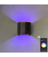 6W Vägglampa - IP65, Rund, RGB+CCT, Zigbee, svart, upp/ner, justerbar, inomhus / utomhus, inkl. ljuskälla