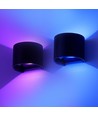 6W Vägglampa, Hue-kompatibel - IP65, Rund, RGB+CCT, Zigbee, svart, upp/ner, justerbar, inne/ute, inkl. ljuskälla