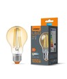 E27 10W LED filament lampa - A60, 1050lm, 2200K, Amber glas, 360° ljusspridning