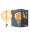 E27 8W dimbar LED lampa - Spiral amber, 2200K, 500lm, 360°, G200, RA88, ersätter 42W