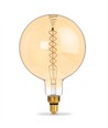 E27 8W dimbar LED lampa - Spiral amber, 2200K, 500lm, 360°, G200, RA88, ersätter 42W