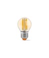 E27 6W LED filament klotlampa - G45, 2200K, Amber glas, 360 grader, 750lm