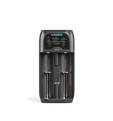 Universal USB-C batteriladdare - LCD display, 2 kanaler, för Li-ion/Ni-MH/LiFePO4, 5V/2A