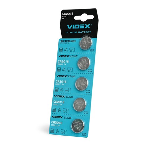 5-pack CR2016 litiumbatteri - Knappcellsbatteri