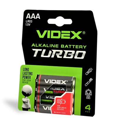 Alkaliskt batteri - Turbo LR03T/AAA, 4 st