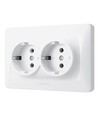 Schuko dubbeluttag, vitt