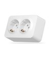 Schuko-uttag - ytmontage, dubbel, IP20, vit
