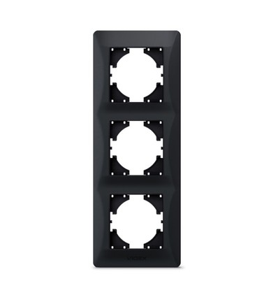 Binera 3-fack vertikal ram, svart grafit - Plast, 228x86 mm, för inbyggnad