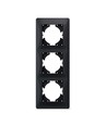 Binera 3-fack vertikal ram, svart grafit - Plast, 228x86 mm, för inbyggnad
