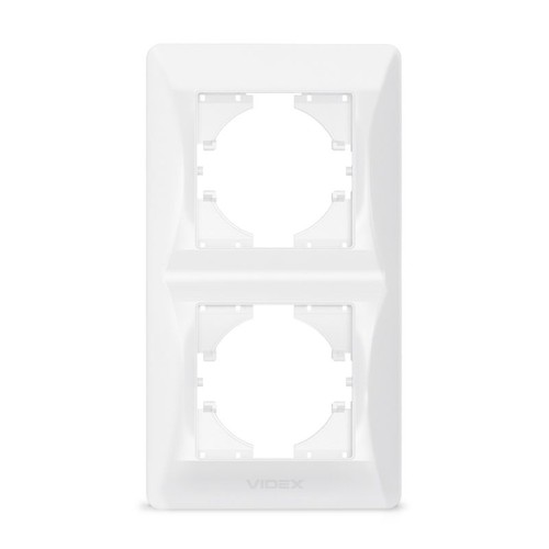 Videx Binera 2-fack vertikal ram - Vit, IP20, för inbyggnad