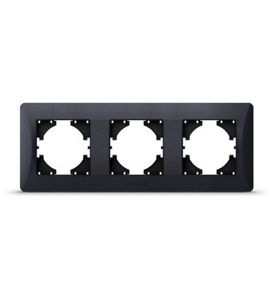 Binera 3-fack horisontell ram - Svart grafit, 228x86mm, IP20, rektangulär design