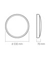 30W LED sensorlampa med nödbelysning - Justerbar watt/CCT, IP44, 3000lm, inbyggt batteri, vit kant