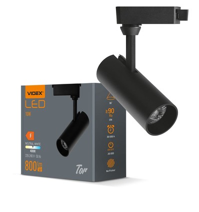 10W 1-fas skenspot - 36 grader, 4000K, Svart, IP20, RA80