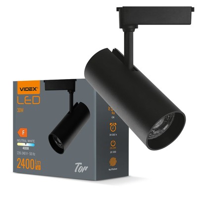 30W 1-fas RA90 Tor skenspotlight - Svart, 1F2W