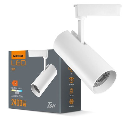 30W 1-fas RA90 Tor skenspotlight - Vit, 1F2W