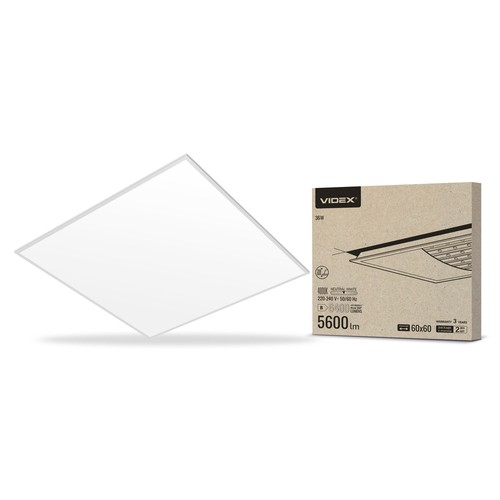 60x60 LED panel för inbyggnad, 36W - 155lm/W, 4000K, IP20, 3 års garanti
