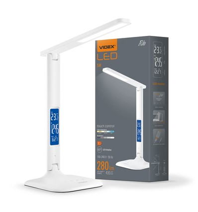 7W LED skrivbordslampa dimbar - Justerbar CCT, 5 ljusstyrkor, vit, flicker free, inkl. adapter