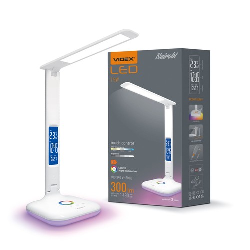 Nairobi bordslampa - LED, dimbar, vit, 230V, 490lm, 7,5W