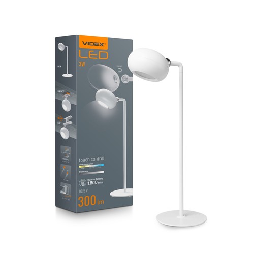 3W uppladdningsbar LED skrivbordslampa - 300lm, 3-stegs dimbar, CCT, USB-C, inkl. magnetisk fot